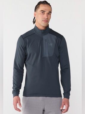 Arcteryx Rho LT Zip Neck Base Layer Men’s Size XL Black Sapphire Brand New